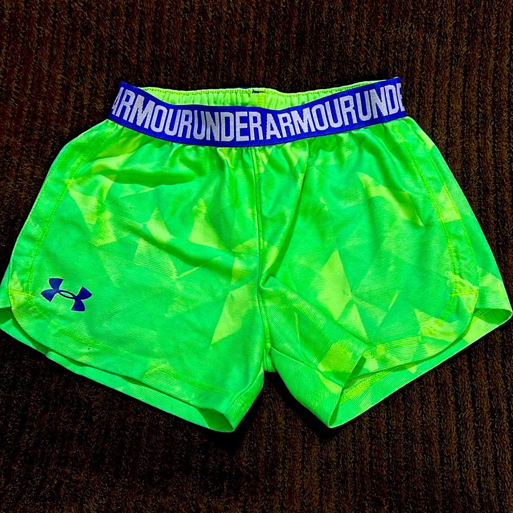 Under Armour neon green yellow purple shorts